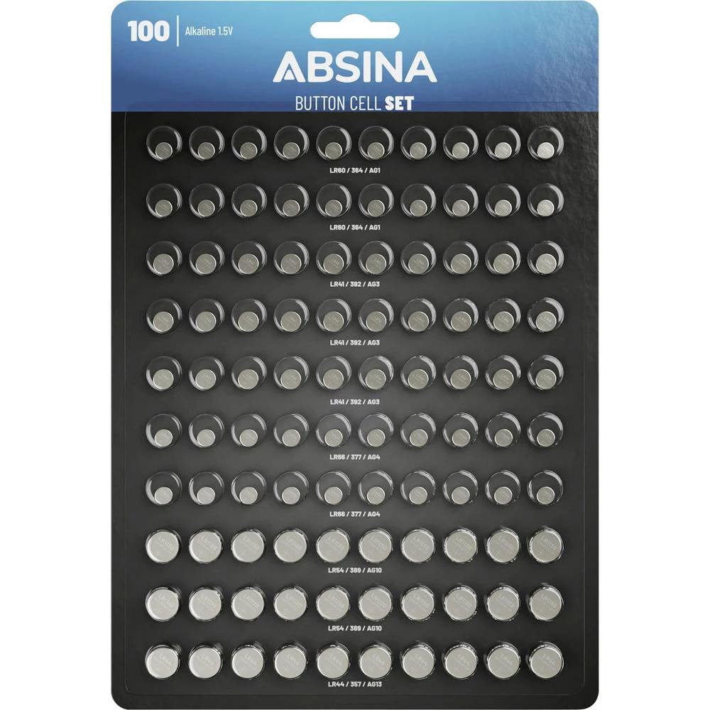 Absina komplet gumbastih baterija 1 kom. alkalno-manganov slika