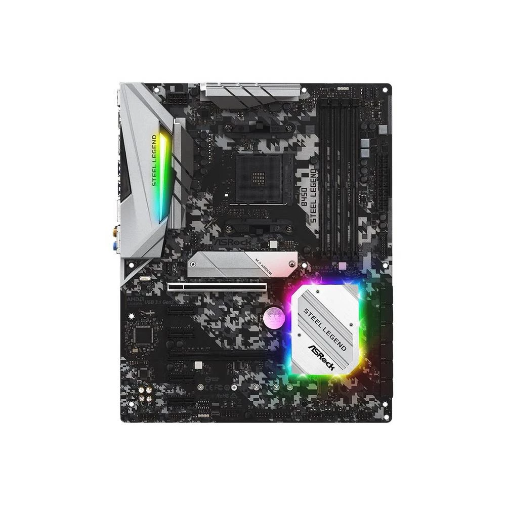 ASRock B450 Steel Legend matična ploča Baza AMD AM4 Faktor oblika (detalji) ATX Set čipova matične ploče AMD® B450 slika