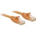 LINDY 48110 RJ45 mrežni kabel, Patch kabel cat 6 U/UTP 5.00 m narančasta sa zaštitom za nosić 1 St. slika