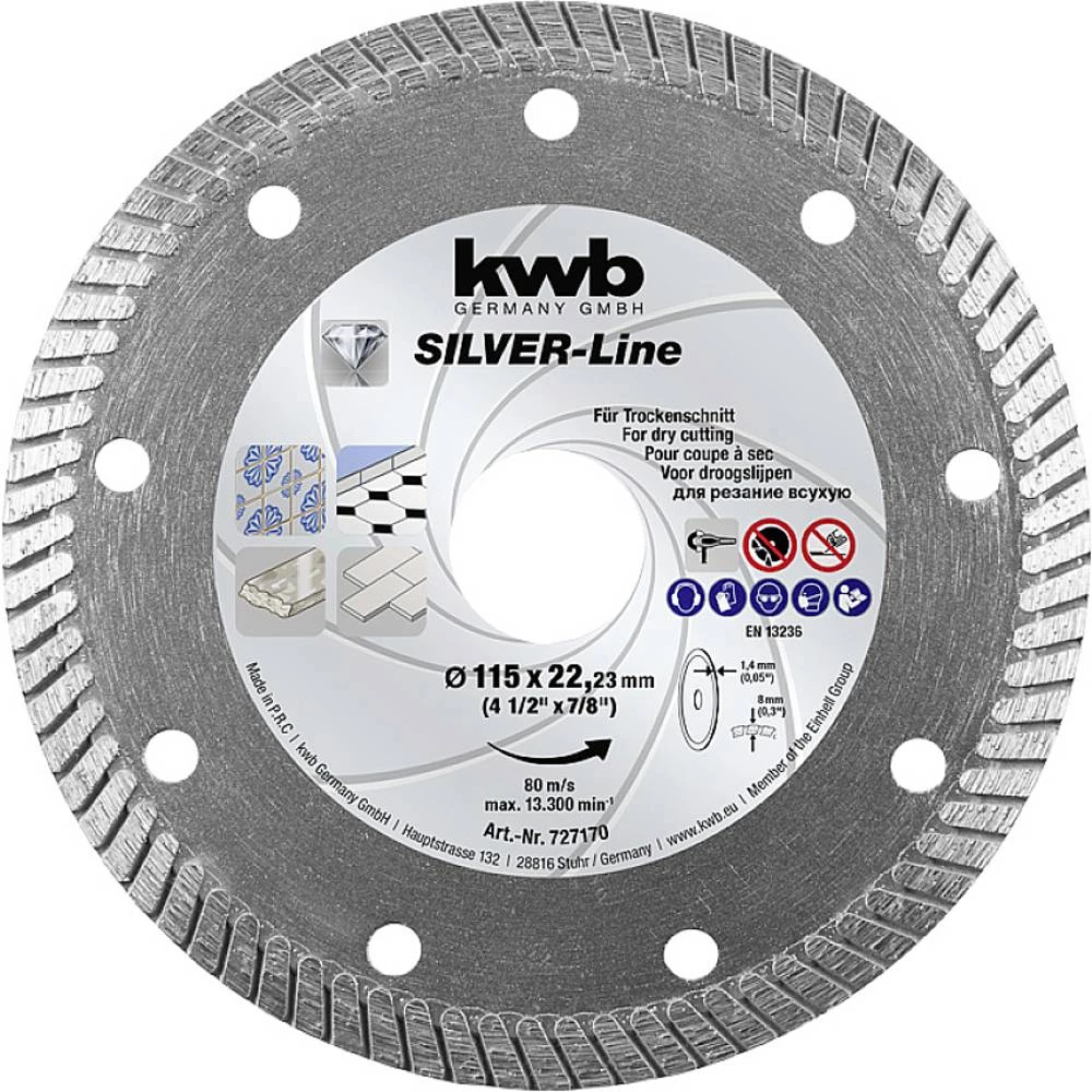 kwb 727170 dijamantna rezna ploča promjer 115 mm Promjer bušotine 22.23 mm kom. slika