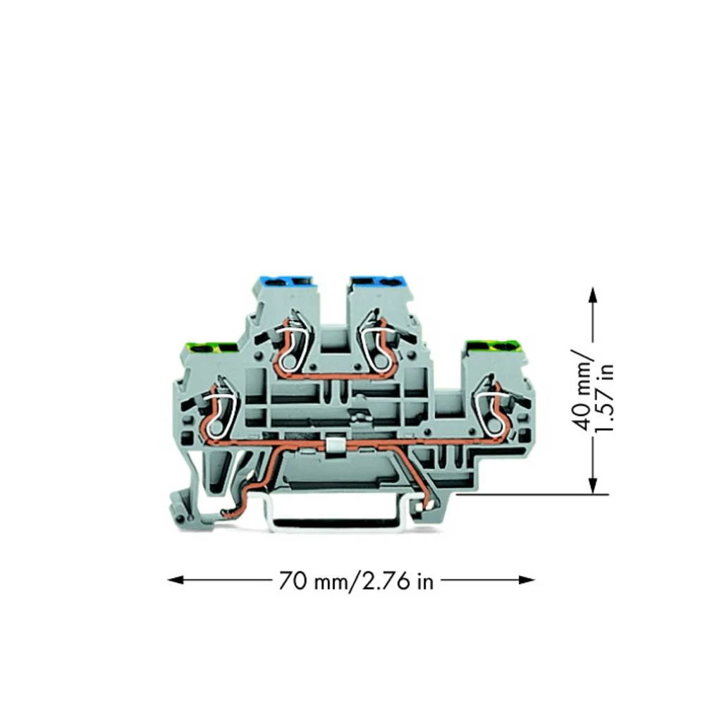 WAGO 870-517 dvokatna stezaljka za zaštitni vodič 5 mm opruga Dostupnost: pe, n siva 50 St. slika
