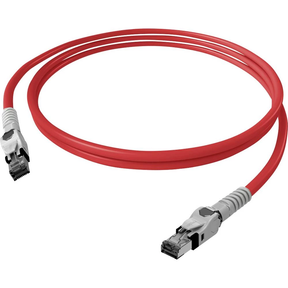 Easylan CP1ORMSMS0010 RJ45 mrežni kabel, Patch kabel CAT 6a S/FTP 1 m crvena (bistra) dvostruko zaštićen, bez halogena, slika