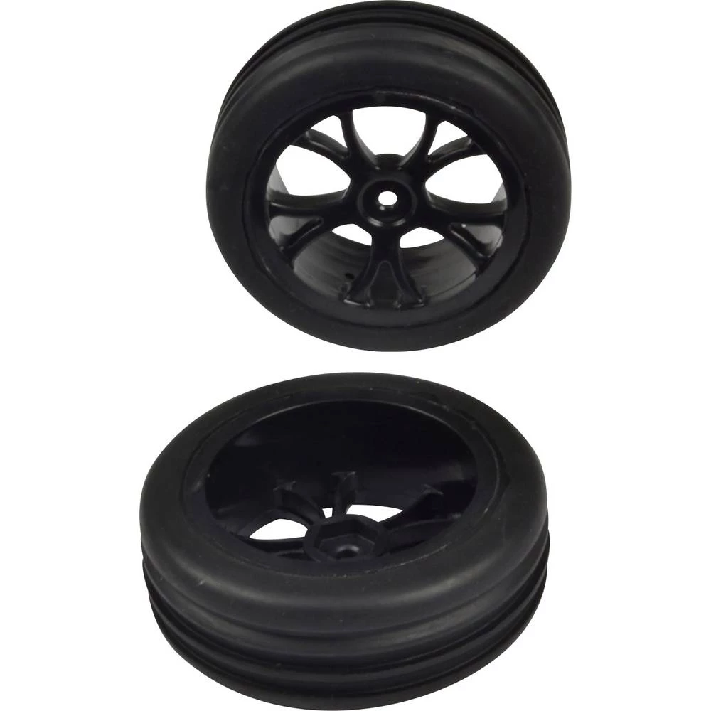 Reely 1:10 Buggy Kompletni kotači Zasječene gume 5 duplih krakova Crna 1 pair