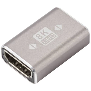 SpeaKa Professional SP-11301992 HDMI adapter [1x ženski konektor HDMI - 1x ženski konektor HDMI] siva UHD 8K @ 60 Hz, UHD 4K @ 120 Hz aluminijski utikač slika