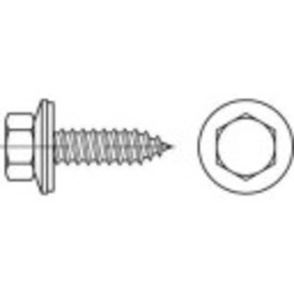 TOOLCRAFT 1069990 fasadni vijak 6.5 mm 38 mm vanjski šesterokutni 88176 nehrđajući čelik A2 400 St. slika