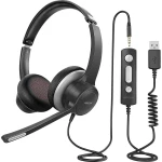 Mipow HC6 pc naglavne slušalice sa mikrofonom USB, 3,5 mm priključak stereo na ušima crna