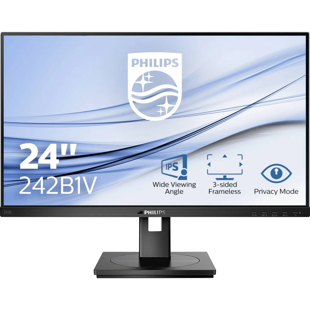 Philips 242B1V LCD zaslon 61 cm (24 palac) Energetska učinkovitost 2021 D (A - G) 1920 x 1080 piksel Full HD 4 ms utičnica za slušalice, audio line-in IPS LED slika