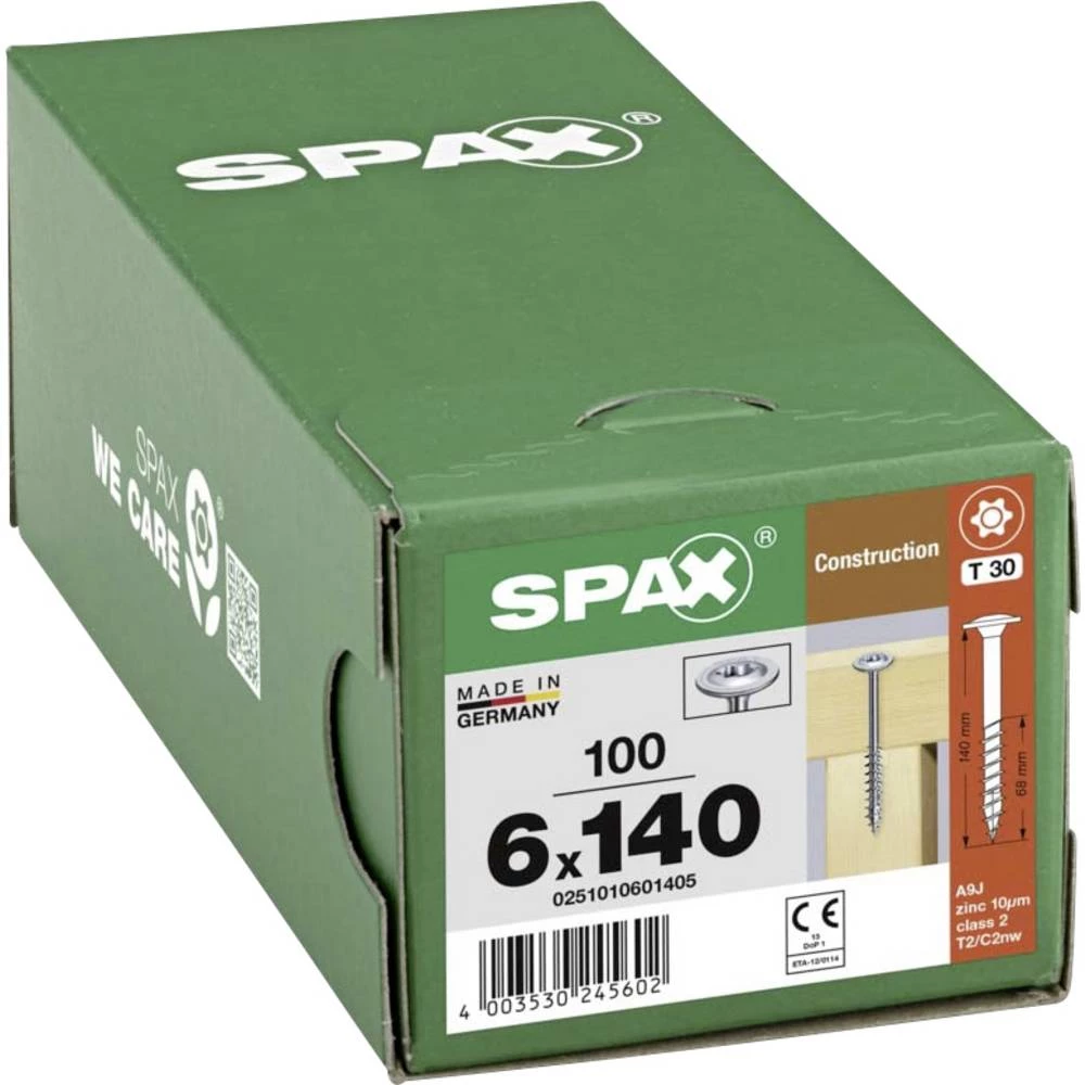 SPAX 0251010601405 R 88193 m.Spitze/T-STAR vijak za drvo 6 mm 140 mm T-STAR plus čelik WIROX 100 kom. slika