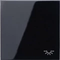 Jung 1-struki Poklopac Izmjenični prekidač , Tipkalo, Tipka za simbolom svjetla Crna LS990LSW slika