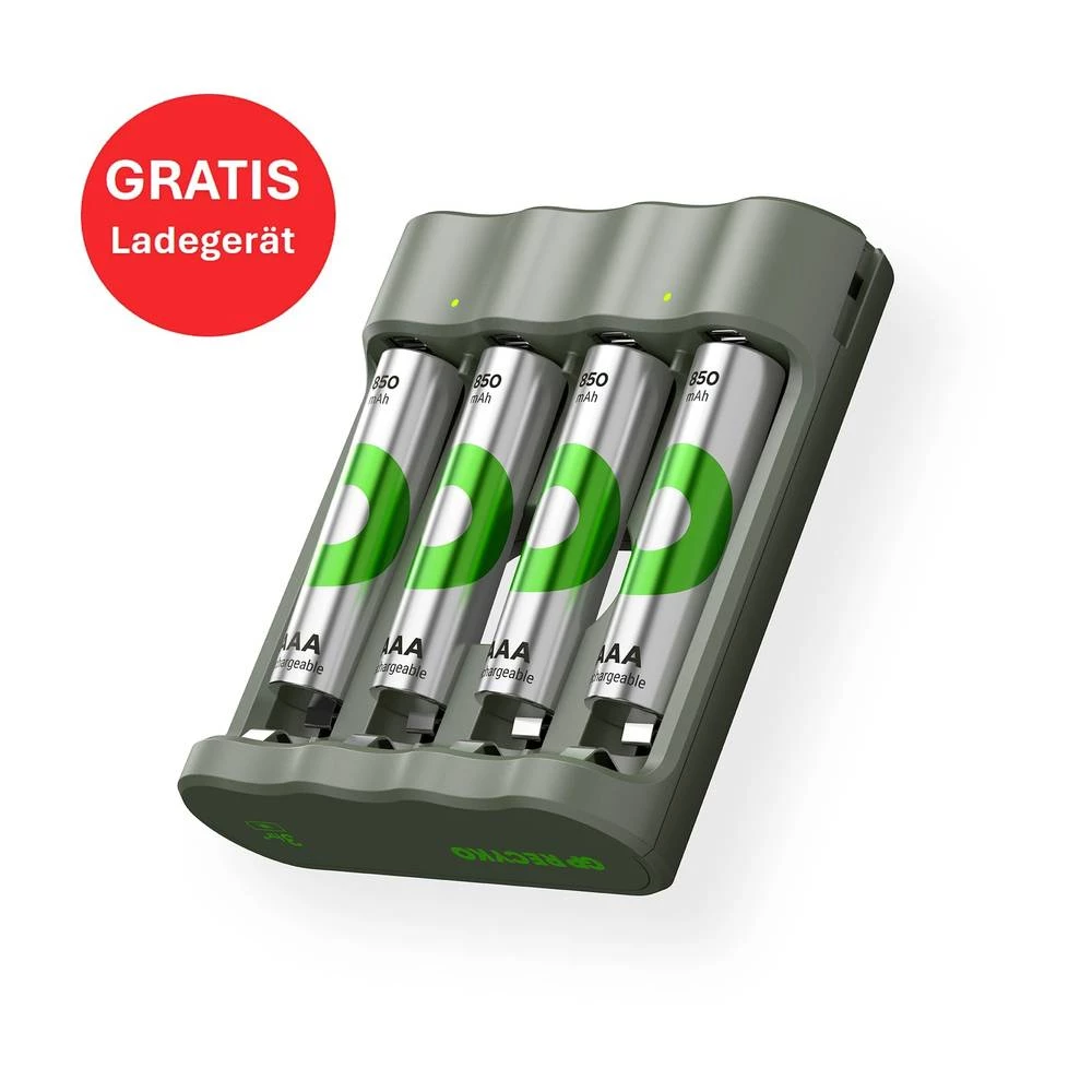 GP "Aktion Gratis Ladegerät" USB-Modell Ladegerät GP B441 inkl. 4x AAA-Akku micro (AAA) akumulator NiMH 850 mAh 1.2 V 1  slika