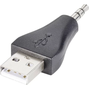 USB/JACK audio adapter [1x JACK utikač 3.5mm - 1x USB 2.0 utikač A], crn Goobay slika