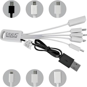 Eaxus 5-u-1 USB 2.0 kabel za punjenje s mini, mikro USB utikačem, tip C, 8-pinska, spojnica slika