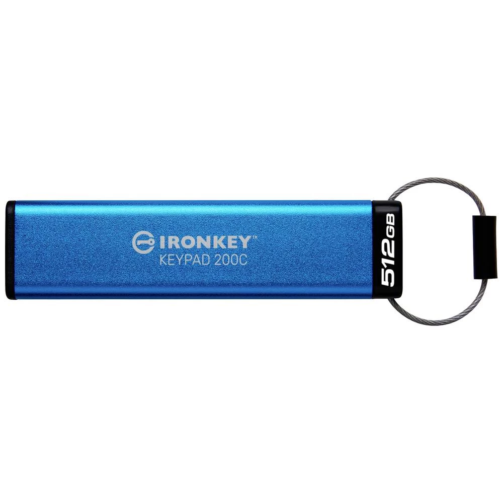 Kingston IronKey Keypad 200C USB stick maloprodaja 512 GB plava boja IKKP200C/512GB USB-C® slika