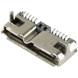 Ugradbena utičnica USB 3.0, tip mikro B Ženski konektor, horizontalna ugradnja 231024991-3 Montažna utičnica USB 3.0, tip Micro slika