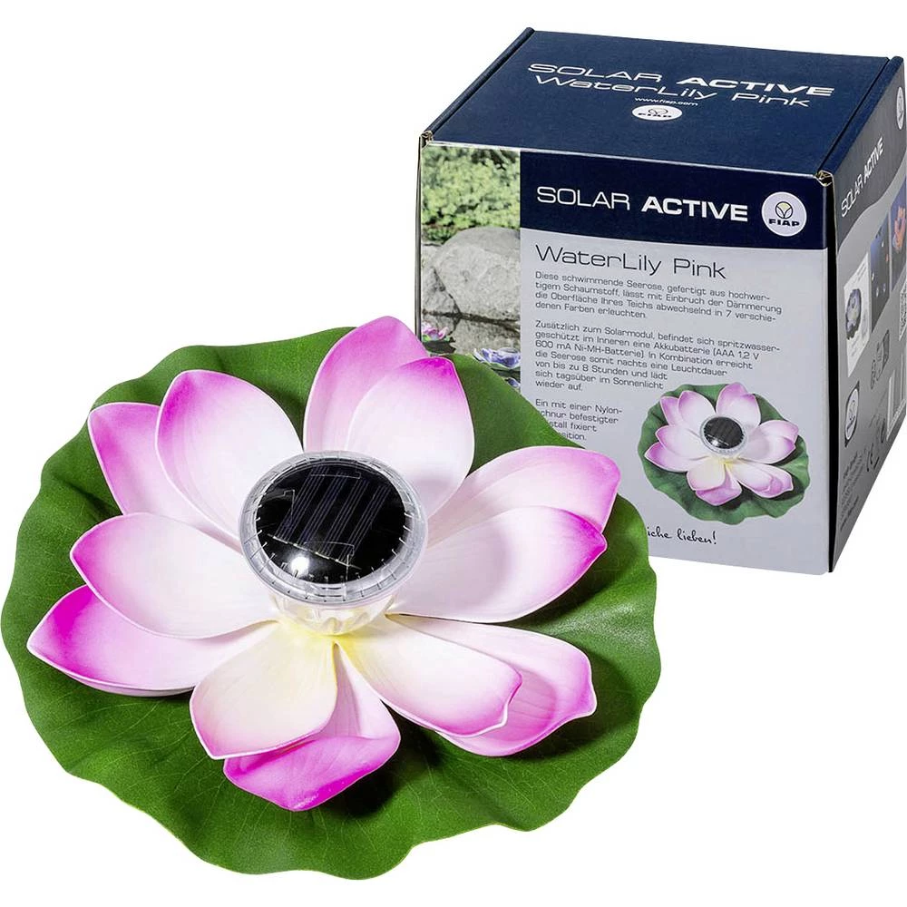 FIAP 3206-1 SOLAR ACTIVE WaterLily Pink solarno dekorativno svjetlo LED LED fiksno ugrađena ružičasta slika