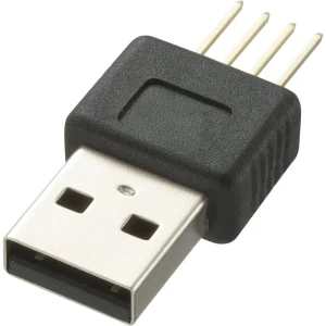 USB konektor, montaža na tiskanu pločicu, utikač, ravan, tip A USB-utikač tip A TRU COMPONENTS sadržaj: 1 kom. slika