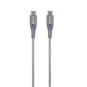 Skross USB kabel USB 2.0 USB-C™ utikač 2.00 m space siva okrugli, fleksibilan, oplaštenje od tekstila SKCA0018C-C200CN slika
