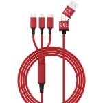 Smrter USB kabel za punjenje USB 2.0 USB-A utikač, USB-C™ utikač, Apple Lightning utikač, USB-Micro-B utikač 1.20 m crve