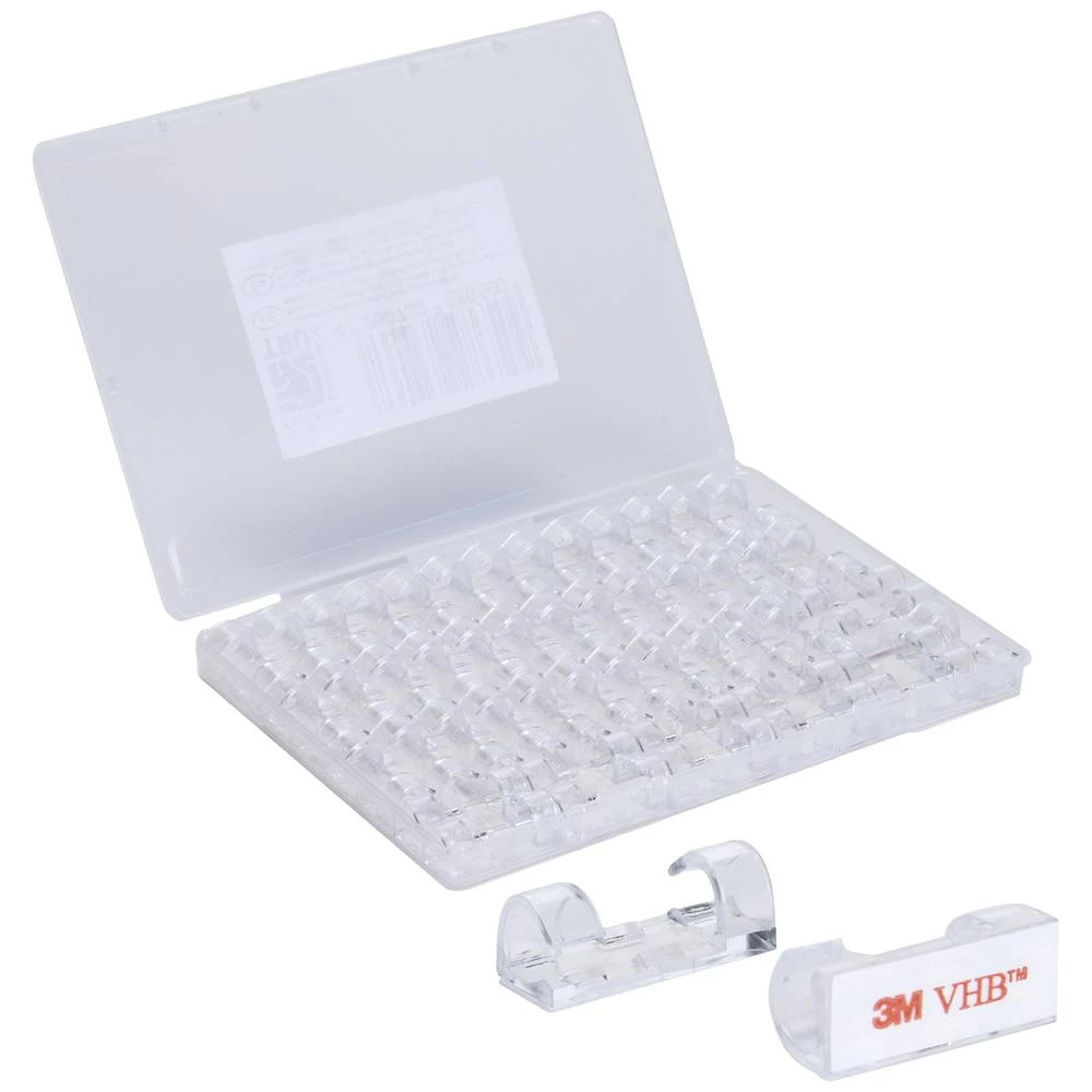 TRU COMPONENTS T24CA076 držač kabela samoljepljiva TC-12888576 Snop Ø, područje 5 do 9 mm   prozirna 50 St. slika