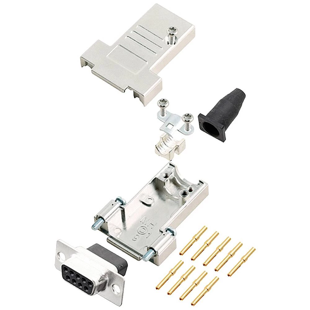 Višestruki ženski konektor D-SUB komplet 180 ° Broj polova: 9 Krimpanje encitech DTSL09-SJSRG-T-DBCS-K 1 ST slika