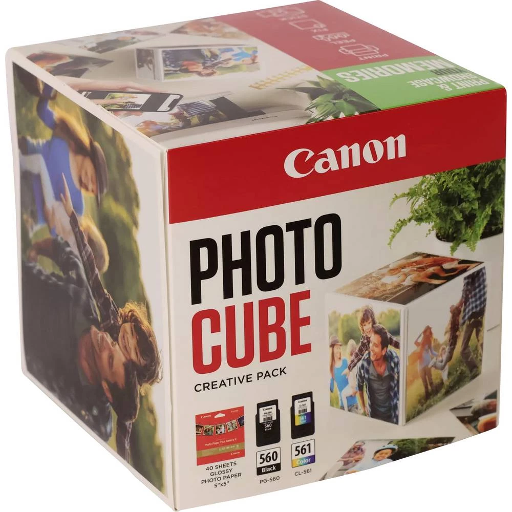 Canon set foto kockica PG-560+CL-561 original kombinirano pakiranje crna, u boji, zelen, bijela 3713C014 slika