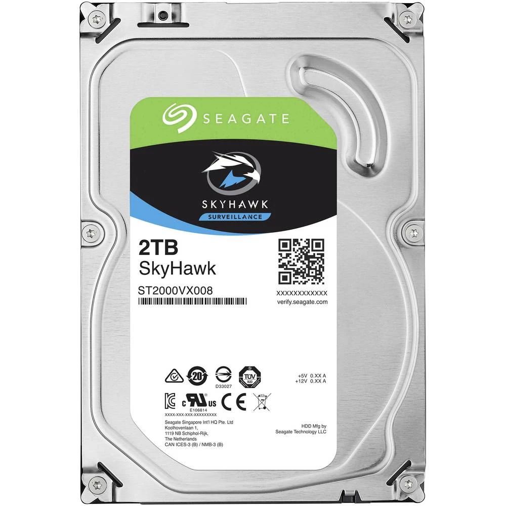 Unutarnji tvrdi disk 8.9 cm (3.5 ") 2 TB Seagate SkyHawk Bulk ST2000VX008 SATA III slika