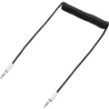 SpeaKa Professional-JACK audio priključni kabel [1x JACK utikač 3.5 mm - 1x JACK utikač 3.5 mm] 1 m crni spiralni kabel slika