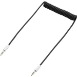 SpeaKa Professional-JACK audio priključni kabel [1x JACK utikač 3.5 mm - 1x JACK utikač 3.5 mm] 1 m crni spiralni kabel