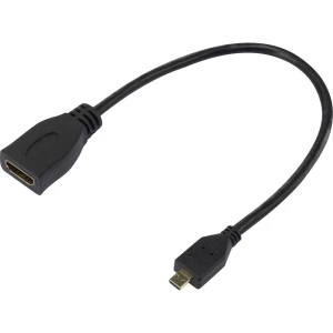 Raspberry Pi® HDMI adapter Raspberry Pi [1x muški konektor micro HDMI tipa D - 1x ženski konektor HDMI] 23.5 cm crna slika