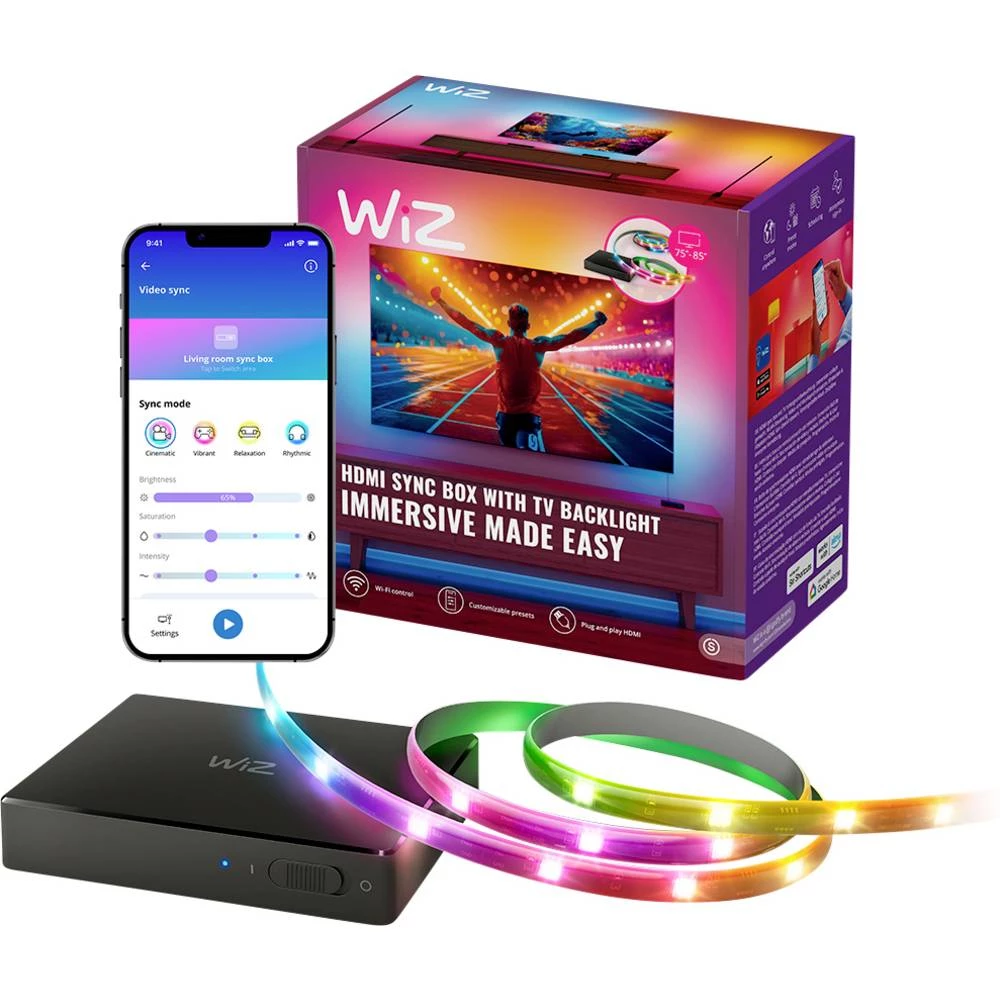 WiZ Sync box starter kit 75"-85" EU 8720169078628 LED traka u setu 240 V 340 cm šaren 1 kom. slika