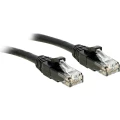 LINDY 48085 RJ45 mrežni kabel, Patch kabel cat 6 U/UTP 30.00 m crna sa zaštitom za nosić 1 St. slika