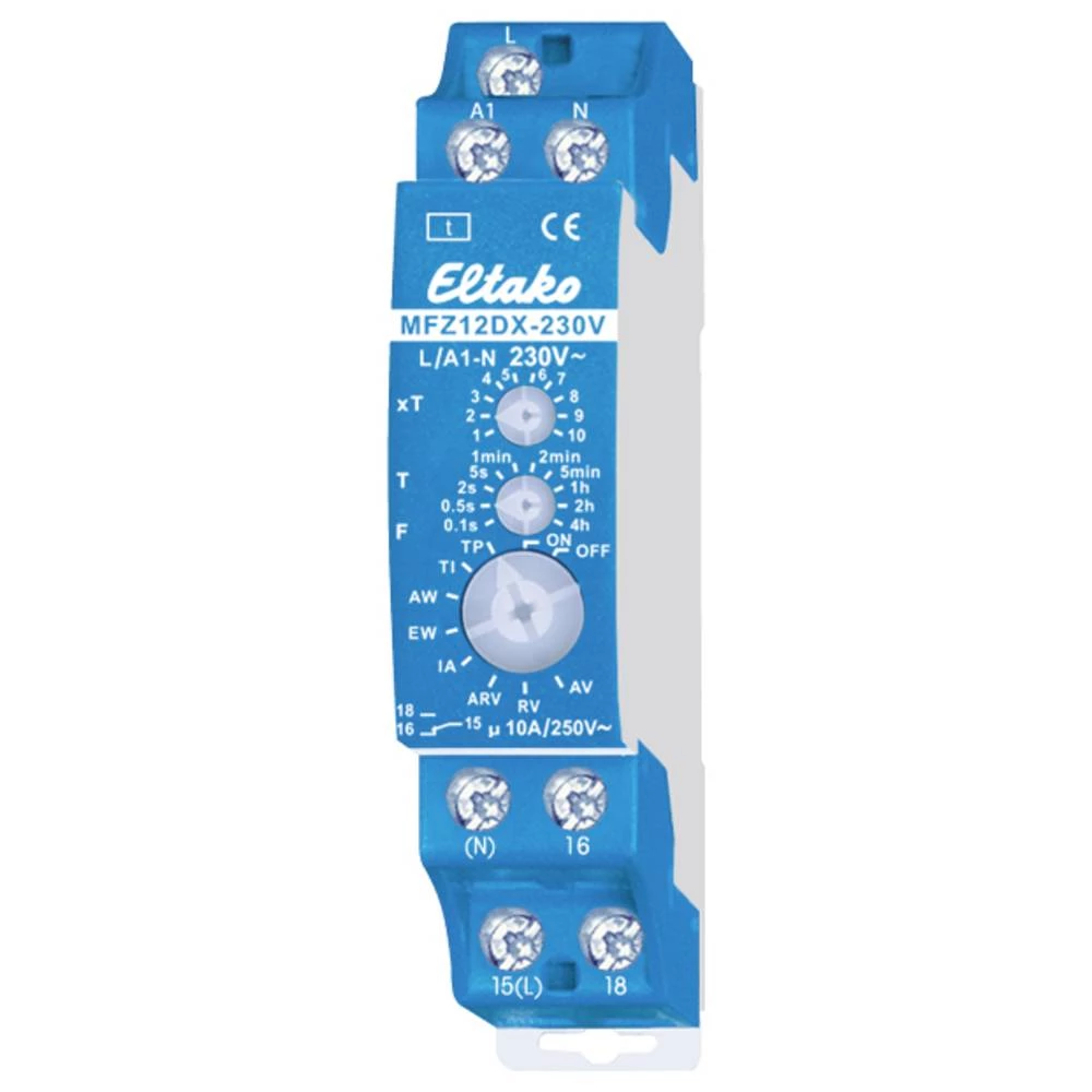 Eltako 23001007 MFZ12DX-230V vremenski relej 230 V/AC 1 St. Vremenski opseg: 0.1 - 14400 s 1 prebacivanje slika