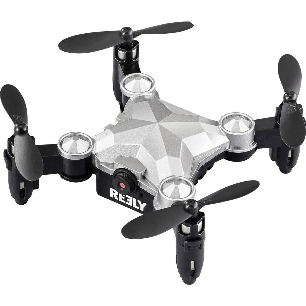 Reely Suitcase mini drone kvadrokopter RtF za početnike, zrakoplovna kamera srebrno-crna slika