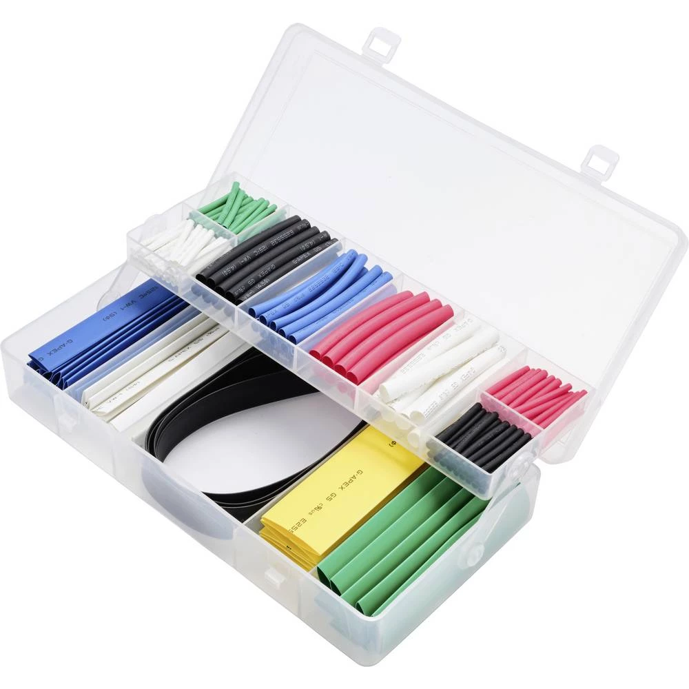 TRU COMPONENTS TC-13388824 asortiman skupljajućih cijevi  crna, zelena, crvena, bijela, plava boja, žuta   Stopa skuplja slika