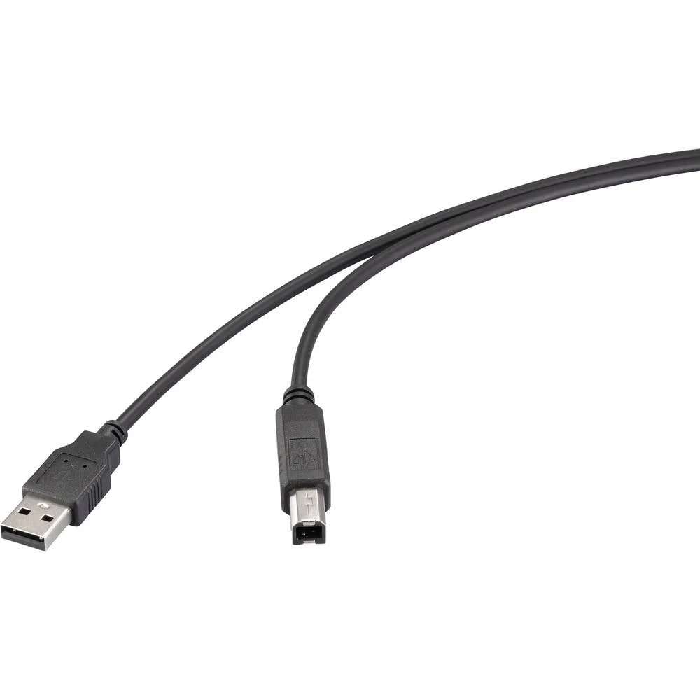 Renkforce USB kabel USB 2.0 USB-A utikač, USB-B utikač 0.50 m crna RF-6830424 slika