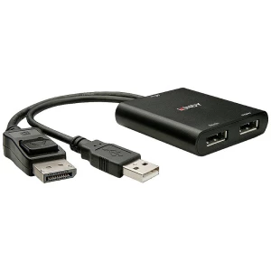 LINDY 38427 Mini-DisplayPort / USB / DisplayPort pretvarač [2x muški konektor mini displayport, #####USB-A - 2x ženski konektor displayport] crna slika