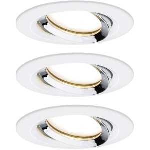 LED ugradna svjetiljka Nova Plus Coin osnovni set zakretna IP65 okrugla 93mm 30° Coin 3x6W 230V 2700K mat bijela, krom Paulmann  ugradno svjetlo za kupaonicu 3-dijelni komplet    18 W  mat-bijela, ... slika