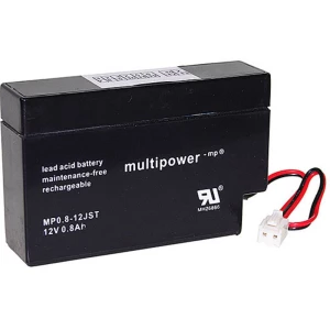 Olovni akumulator 12 V 0.8 Ah multipower PB-12-0,8-JST MP0,8-12 Olovno-koprenasti (Š x V x d) 96 x 62 x 25 mm JST priključak Bez slika
