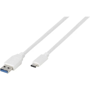 Vivanco USB 3.1 (Gen 1) Priključni kabel [1x Muški konektor USB 3.0 tipa A - 1x Muški konektor USB-C™] 1 m Bijela slika