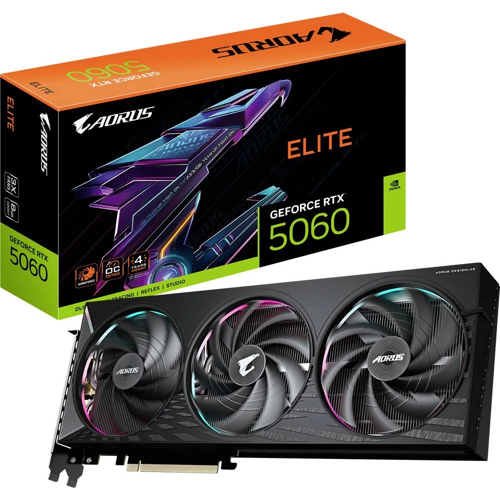 Gigabyte grafička kartica Nvidia GeForce RTX 5060 GeForce RTX 5060 8 GB GDDR7 RAM PCIe x8 navijena, vulkan, NVIDIA G-Syn slika