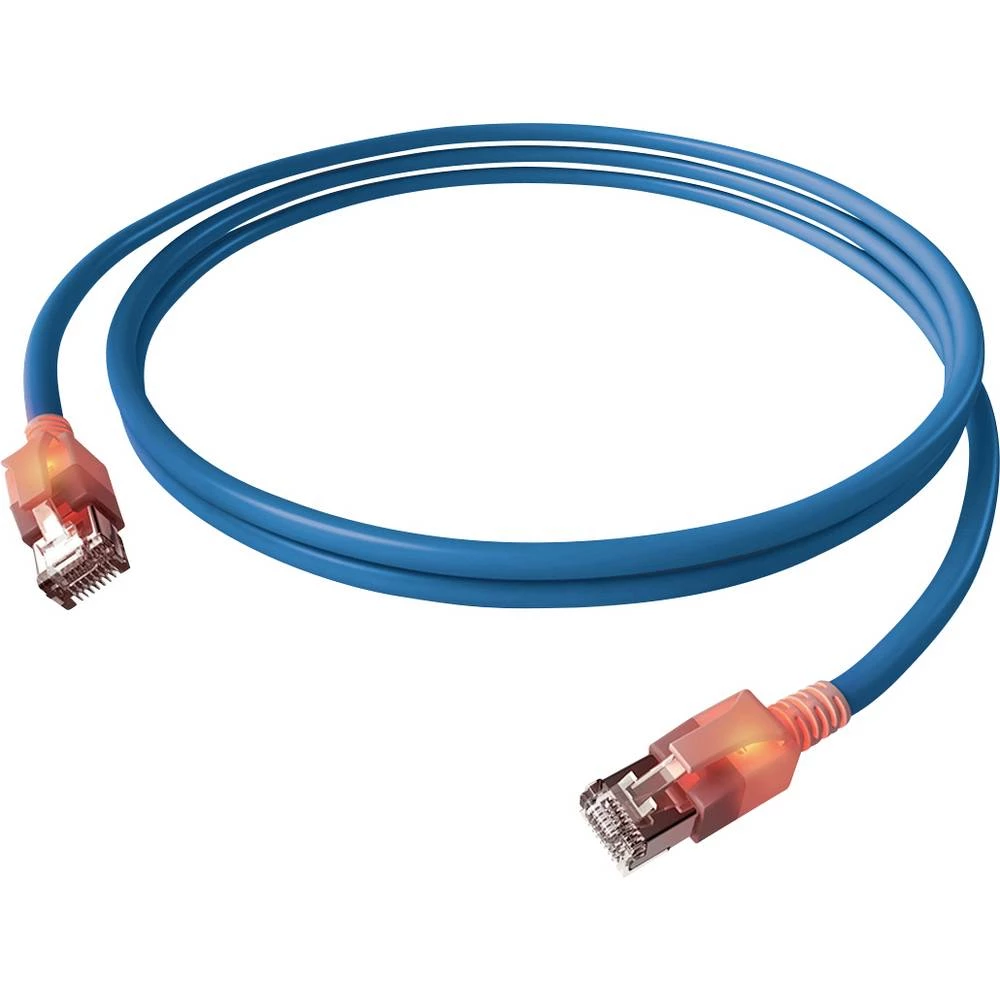 Easylan CS1OBADAD0020 RJ45 mrežni kabel, Patch kabel CAT 6a S/FTP 2 m plava boja dvostruko zaštićen, bez halogena, vatro slika