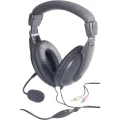 Slušalice s mikrofonom za PC 3.5 mm klinken, s kabelom, stereo TW-260A Over Ear crne boje slika