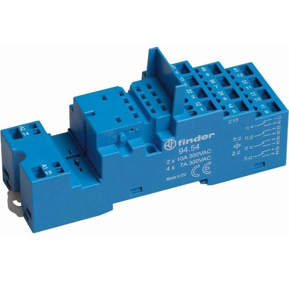 Finder 94.54 podnožje releja  Pogodno za seriju (relej): finder serija 55, finder serija 99 Finder 55.32, Finder 55.34, slika