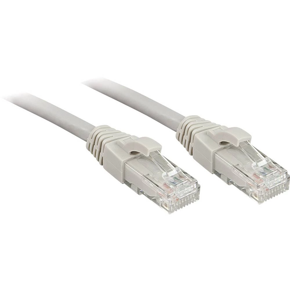 LINDY 45408 RJ45 mrežni kabel, Patch kabel cat 6 U/UTP 15.00 m siva sa zaštitom za nosić 1 St. slika