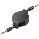 SpeaKa Professional-JACK audio priključni kabel [1x JACK utikač 3.5 mm - 1x JACK utikač 3.5 mm] 1.10 m crn+ roler, pozlaćeni kon