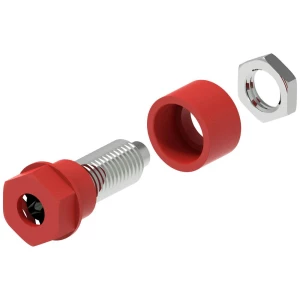 Izolirana utičnica Ø4 mm s terminalom s rupom od Ø2 mm, svornjakom s navojem M6 i šesterokutnom maticom, crvena Electro PJP 3230-C-CD1-R laboratorijski ženski konektor  Zatik-Ø: 4 mm crvena 1 St. slika