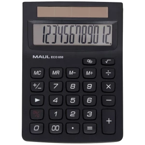 Maul ECO 650 džepni kalkulator crna Zaslon (broj mjesta): 12 solarno napajanje (Š x V x D) 104 x 146 x 33 mm slika