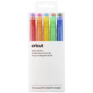Cricut Glitzer Gel 0,8mm, 10er set olovki  plava boja, žuta, narančasta, zelena, crvena, crna, smeđa boja, svijetloplava, ružičasta, ljubičasta slika