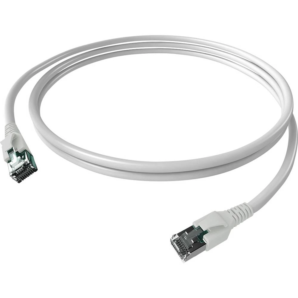 Easylan CP1KWBWBW0075 RJ45 mrežni kabel, Patch kabel CAT 6a S/FTP 7.50 m bijela dvostruko zaštićen, bez halogena, vatros slika
