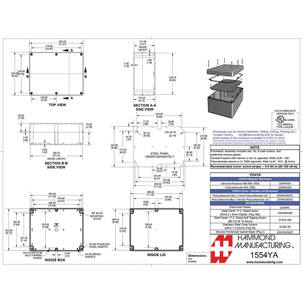 Hammond Electronics 1554 PC SL Univerzalno kućište Polikarbonat Siva 1 ST slika